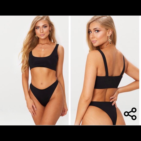 black scoop bikini